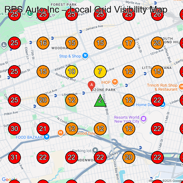 RPS Auto Inc GeoGrid visibility map for Auto Repair Shop in Richmond Hill